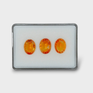 35.35 Cts. Citrine 19x15mm Concave Cut Oval Shape AAA Grade Gemstones Parcel - Total 3 Pc.