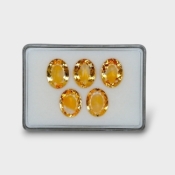 67.72 Cts. Citrine 20x15mm Concave Cut Oval Shape AA Grade Gemstones Parcel - Total 5 Pc.