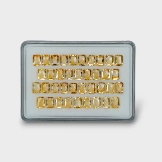 47.06 Cts. Citrine 8x6mm Checkerboard Octagon Shape AA+ Grade Gemstones Parcel - Total 38 Pc.