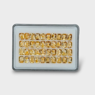 48.86 Cts. Citrine 8x6mm Checkerboard Octagon Shape AA+ Grade Gemstones Parcel - Total 40 Pc.