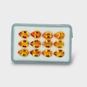 17.71 Cts. Citrine 10x7mm Faceted Pear Shape AAA Grade Gemstones Parcel - Total 12 Pc.