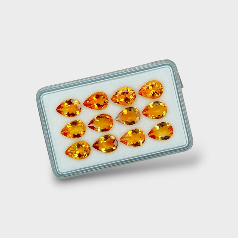 Citrine 10x7mm Faceted Pear AAA Gemstones Parcel - 180485