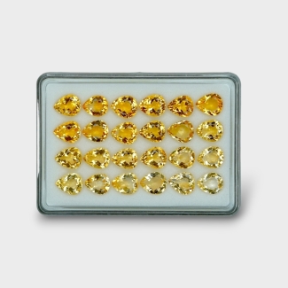71.1 Cts. Citrine 11x9mm Faceted Pear Shape AA+ Grade Gemstones Parcel - Total 24 Pc.