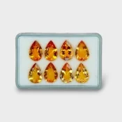 23.11 Cts. Citrine 13x9mm Faceted Pear Shape AAA Grade Gemstones Parcel - Total 8 Pc.