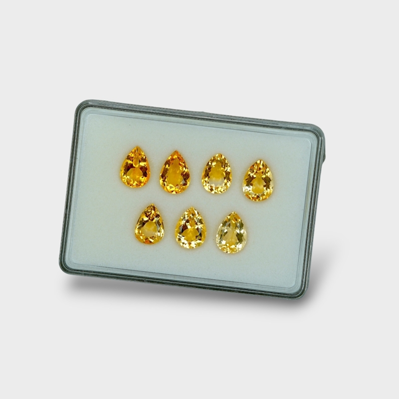 Citrine 14x10mm Faceted Pear AA+ Gemstones Parcel - 180482