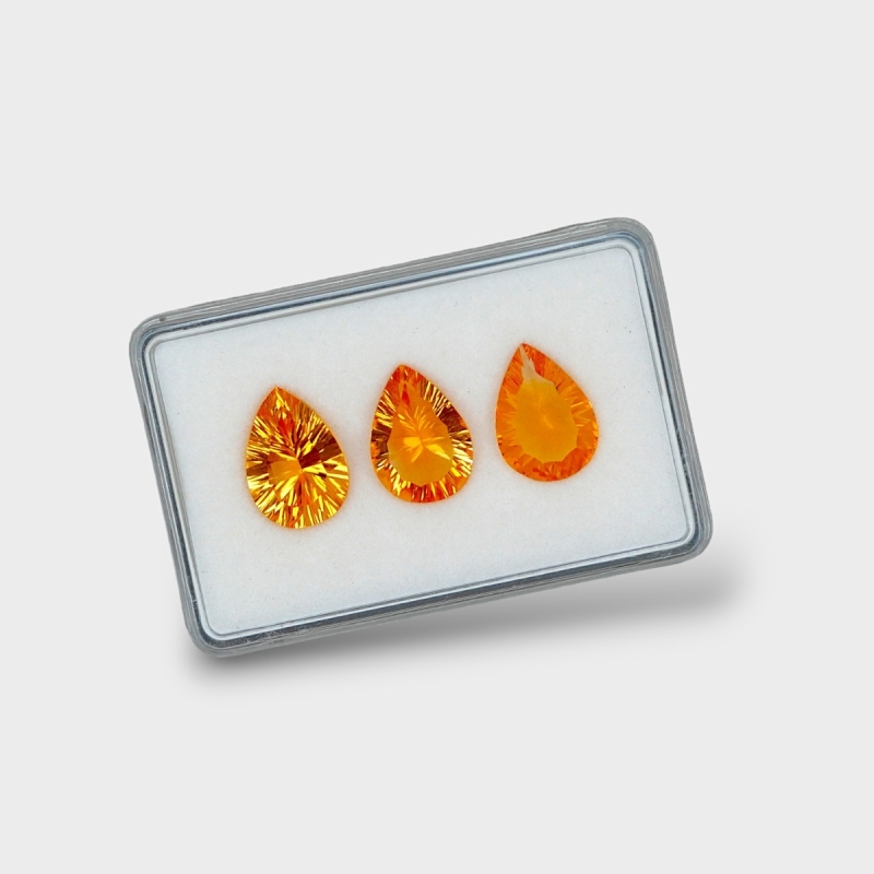 Citrine 15x10.5mm Concave Cut Pear AAA Gemstones Parcel - 180593