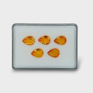 30.25 Cts. Citrine 16x12mm Concave Cut Pear Shape AAA Grade Gemstones Parcel - Total 5 Pc.