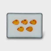 30.25 Cts. Citrine 16x12mm Concave Cut Pear Shape AAA Grade Gemstones Parcel - Total 5 Pc.