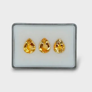45.92 Cts. Citrine 19x15mm Concave Cut Pear Shape AA+ Grade Gemstones Parcel - Total 3 Pc.