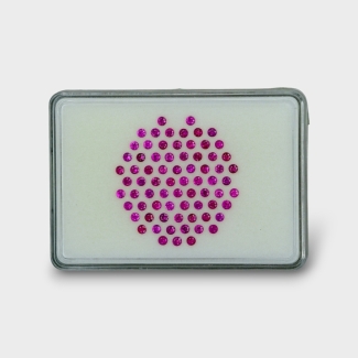 9.72 Cts. Ruby 3mm Diamond Cut Round Shape AA+ Grade Gemstones Parcel - Total 73 Pc.