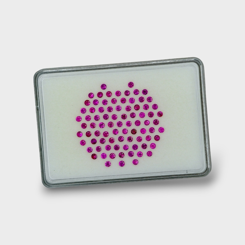 Ruby 2.80mm Diamond Cut Round AA+ Gemstones Parcel - 180335