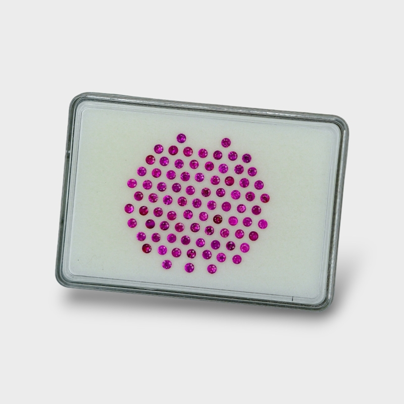 Ruby 2.80mm Diamond Cut Round AA+ Gemstones Parcel - 180335