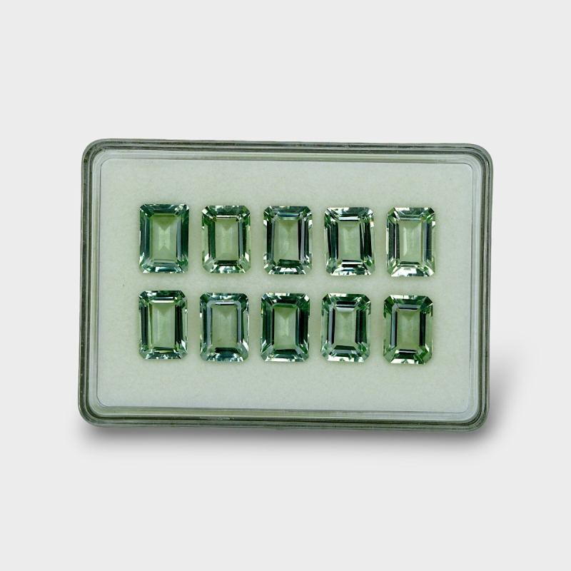 Green Amethyst 14x10mm Step Cut Octagon AAA Gemstones Parcel - 170789