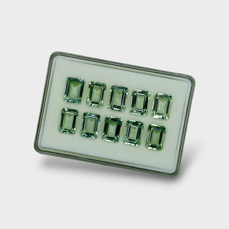 Green Amethyst 14x10mm Step Cut Octagon AAA Gemstones Parcel - 170789