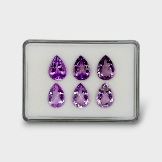 Brazilian Amethyst 18x13mm Faceted Pear AA+ Gemstones Parcel - 180514