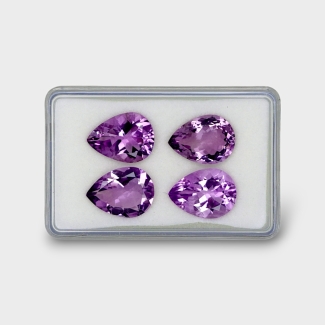 Brazilian Amethyst 16x12mm Faceted Pear AA+ Gemstones Parcel - 180517