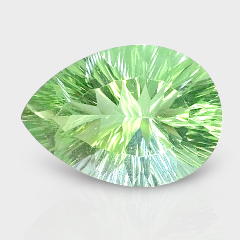 Green Fluorite 20x14mm Concave Cut Pear AAA Grade Loose Gemstone - 159222