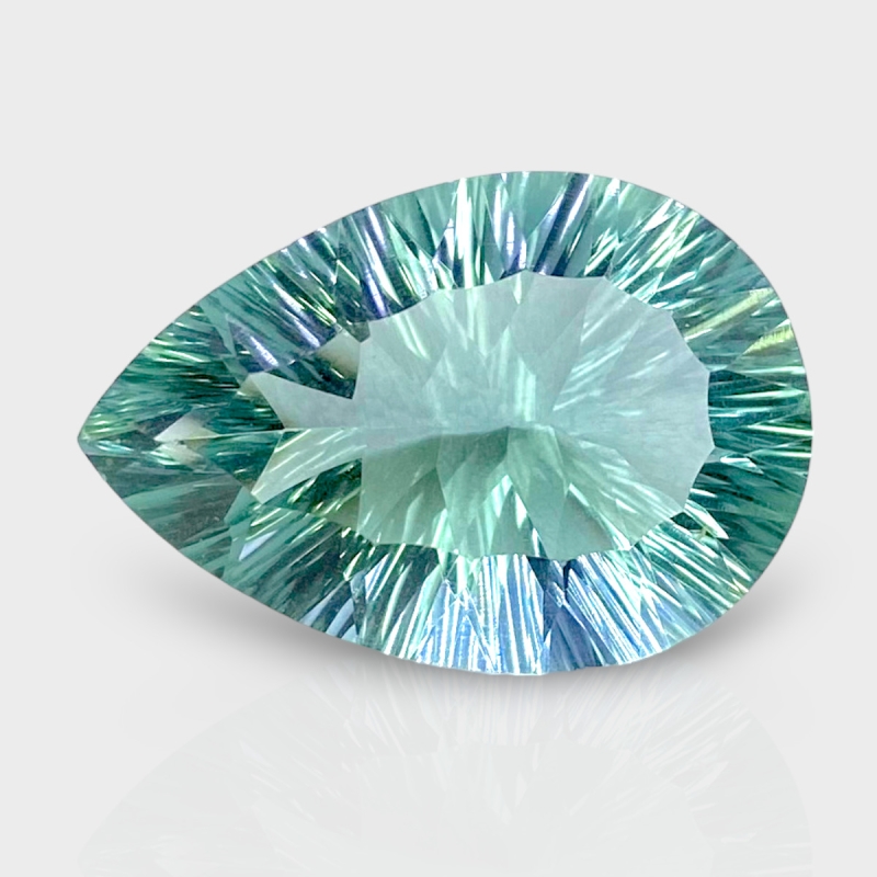 Green Fluorite 25x17mm Concave Cut Pear AAA Grade Loose Gemstone - 159215