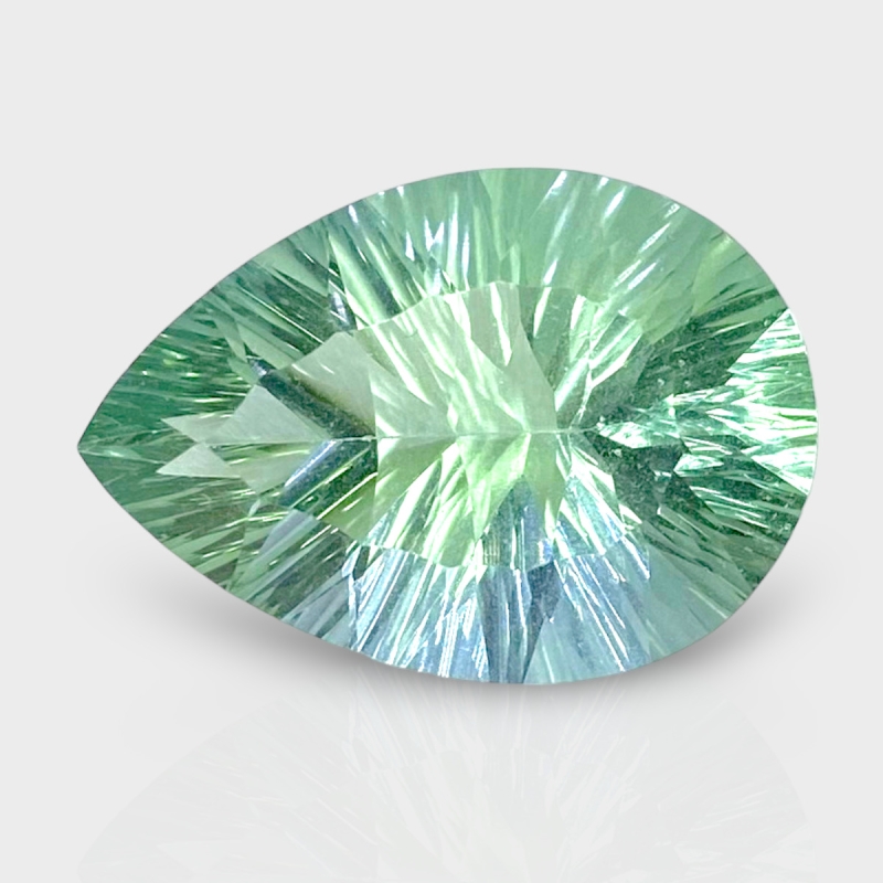 Green Fluorite 25x17mm Concave Cut Pear AAA Grade Loose Gemstone - 159233