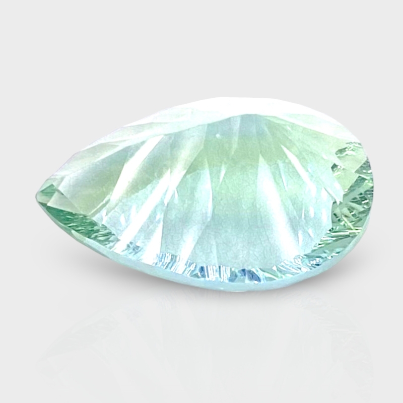 Green Fluorite 24x17.5mm Concave Cut Pear AAA Grade Loose Gemstone - 159239
