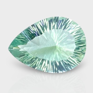 Green Fluorite 24x17.5mm Concave Cut Pear AAA Grade Loose Gemstone - 159239