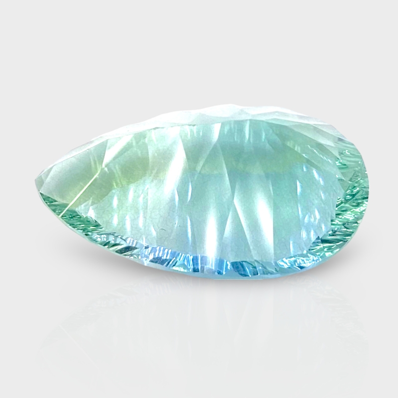 Green Fluorite 28x17mm Concave Cut Pear AAA Grade Loose Gemstone - 159232
