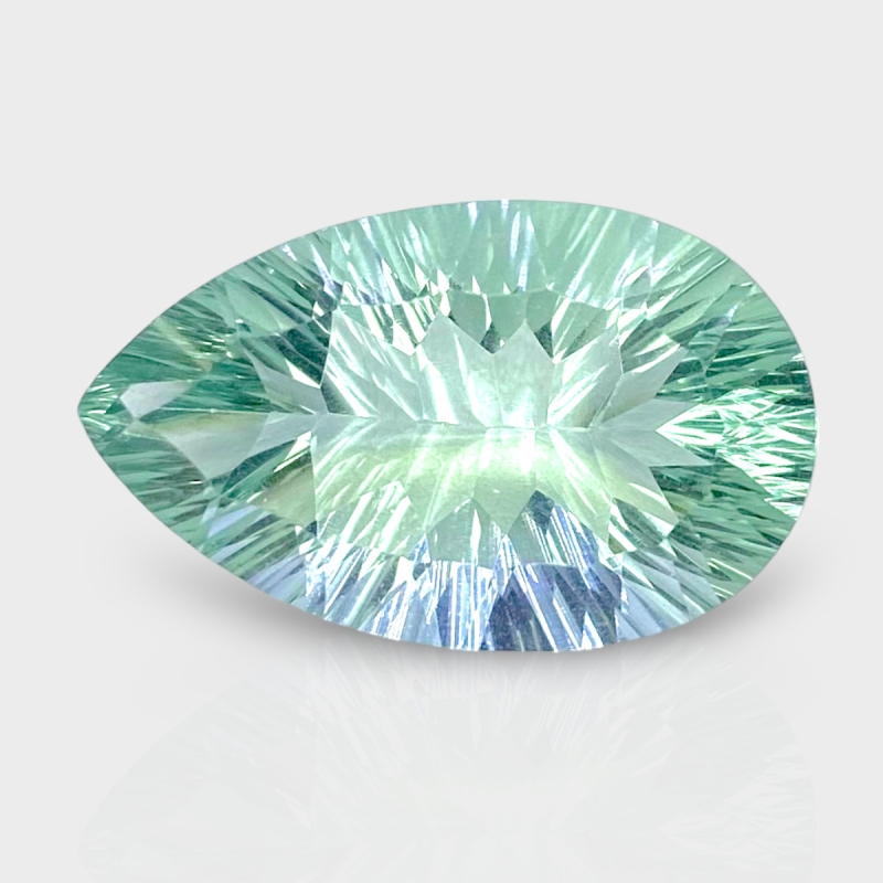 Green Fluorite 25x15mm Concave Cut Pear AAA Grade Loose Gemstone - 159216