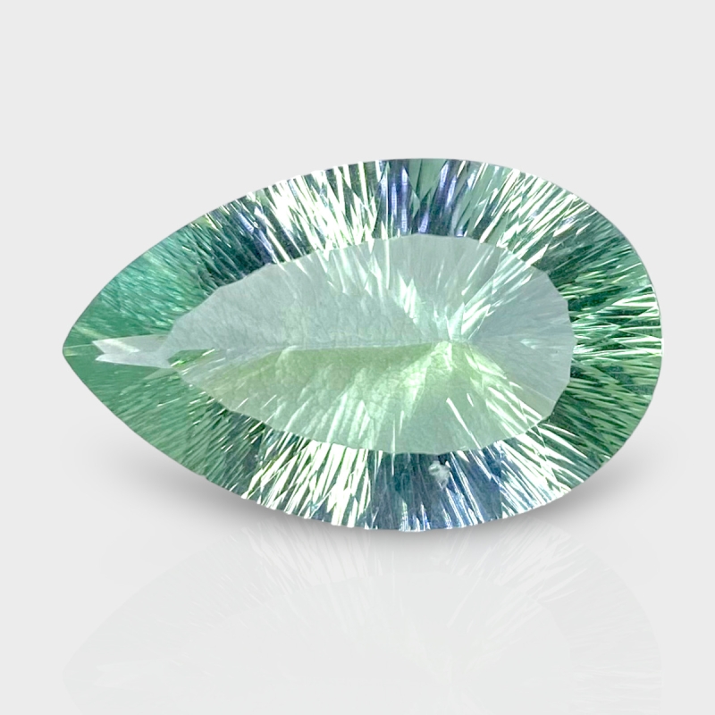 Green Fluorite 28x17mm Concave Cut Pear AAA Grade Loose Gemstone - 159208