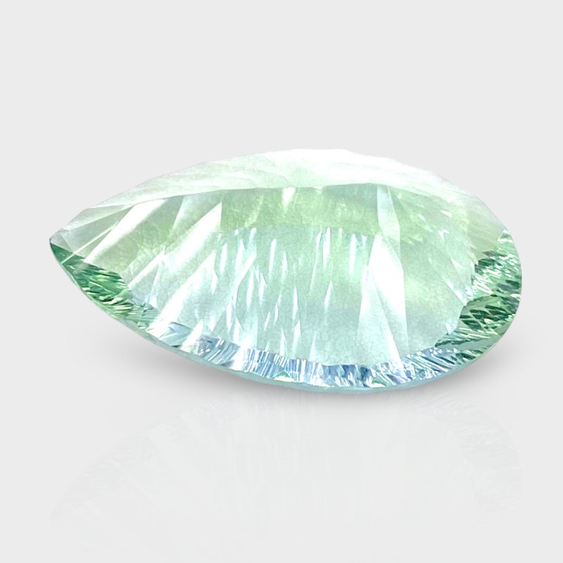 Green Fluorite 28x17mm Concave Cut Pear AAA Grade Loose Gemstone - 159208