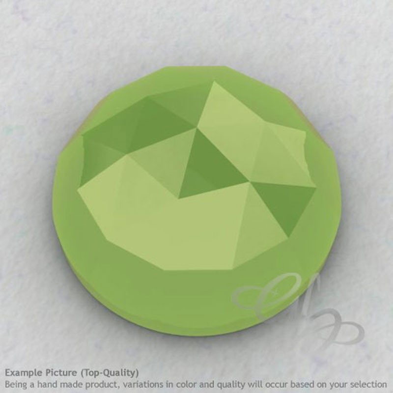Lime Chalcedony Round Shape Calibrated Cabochons