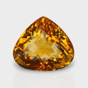 Citrine 20x18mm Checkerboard Heart AAA Grade Loose Gemstone - 158776