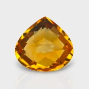 Citrine 16x17mm Checkerboard Heart AAA Grade Loose Gemstone - 159724