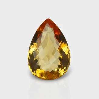 Citrine 22.5x16mm Checkerboard Pear AAA Grade Loose Gemstone - 159728