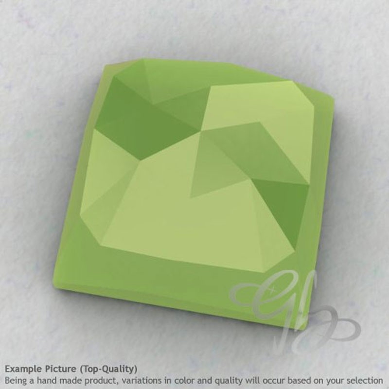 Lime Chalcedony Square Shape Calibrated Cabochons