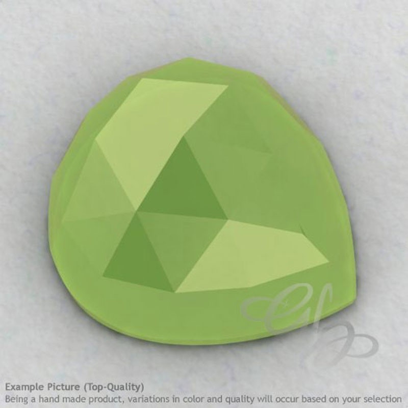 Lime Chalcedony Heart Shape Calibrated Cabochons