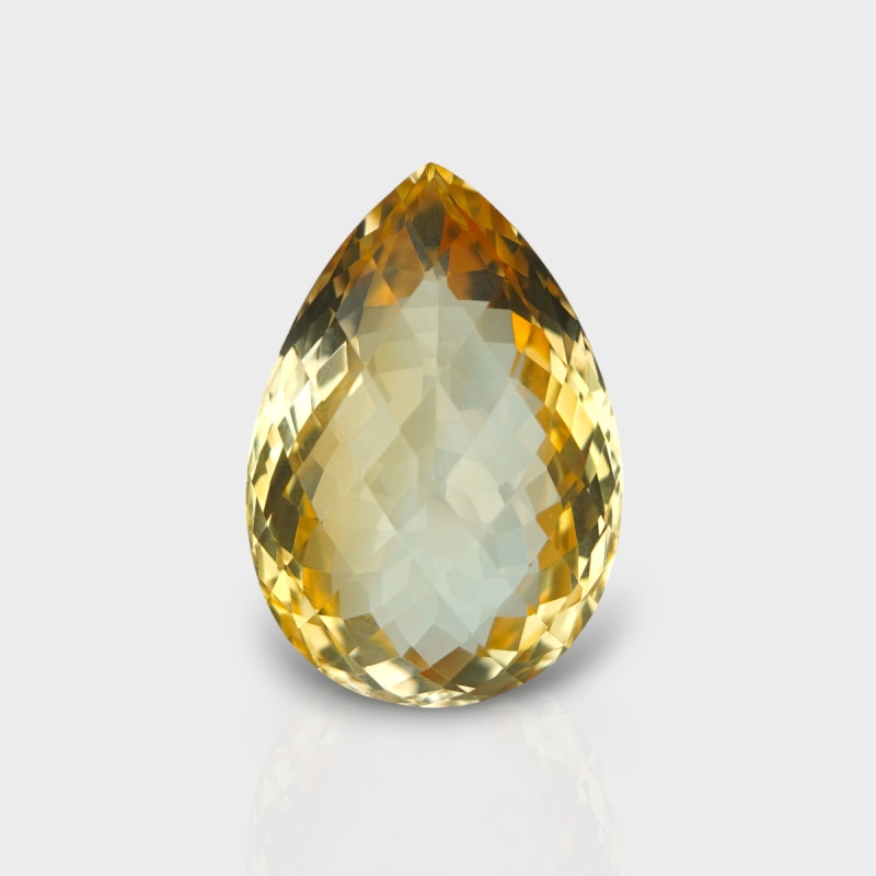 Citrine 23x16mm Checkerboard Pear AA Grade Loose Gemstone - 143626