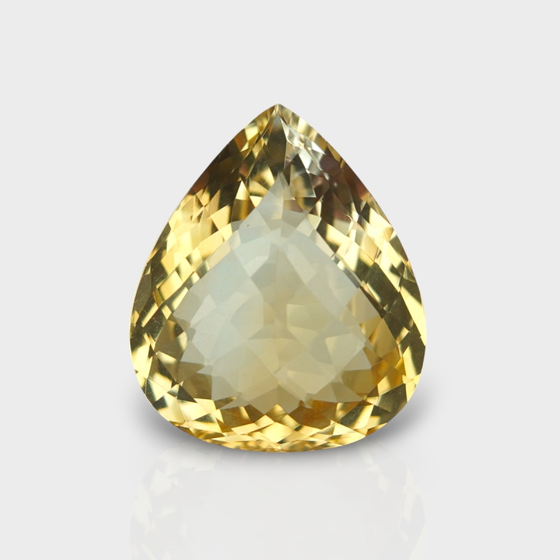 Citrine 19.5x17mm Checkerboard Pear AA Grade Loose Gemstone - 143712