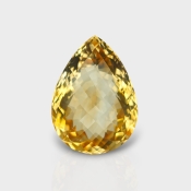 Citrine 23.5x17mm Checkerboard Pear AA Grade Loose Gemstone - 143627