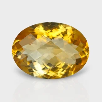 Citrine 25x18.5mm Checkerboard Oval AA Grade Loose Gemstone - 159749