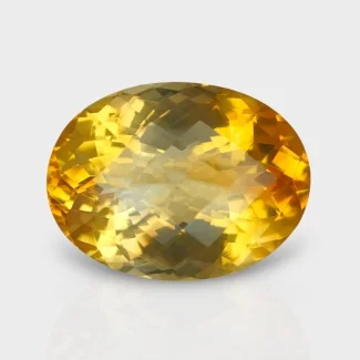 Citrine 20x15mm Checkerboard Oval AA Grade Loose Gemstone - 159762