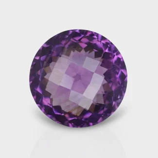 Brazilian Amethyst 19mm Checkerboard Round AAA+ Grade Loose Gemstone - 158705