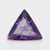 Brazilian Amethyst 15.5mm Checkerboard Triangle AAA Grade Loose Gemstone - 158713