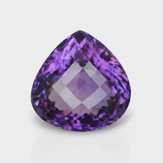 Brazilian Amethyst 20x21mm Checkerboard Heart AAA+ Grade Loose Gemstone - 158720