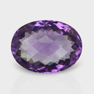 Brazilian Amethyst 19x14mm Checkerboard Oval AAA+ Grade Loose Gemstone - 158760