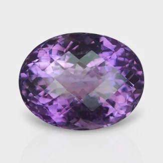 Brazilian Amethyst 19x14.5mm Checkerboard Oval AAA+ Grade Loose Gemstone - 158761