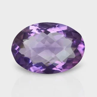 Brazilian Amethyst 19.5x14mm Checkerboard Oval AAA Grade Loose Gemstone - 158762