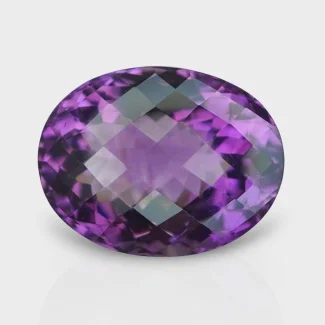 Brazilian Amethyst 22x17mm Checkerboard Oval AAA Grade Loose Gemstone - 159707
