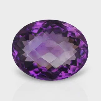 Brazilian Amethyst 21.5x17mm Checkerboard Oval AAA+ Grade Loose Gemstone - 158738
