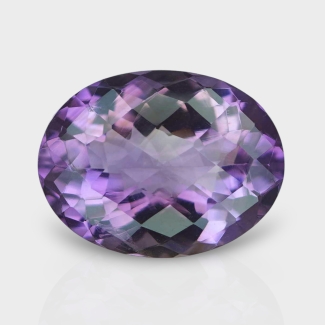 Brazilian Amethyst 17.5x13.5mm Checkerboard Oval AAA Grade Loose Gemstone - 158757