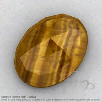 Yellow Tiger Eye Oval Shape Calibrated Cabochons